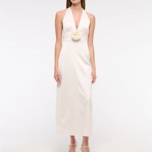 Abercrombie & Fitch Ivory Halter Gown with Rosette brand new with tags